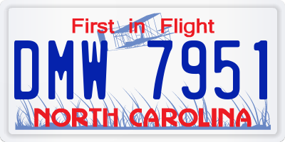 NC license plate DMW7951