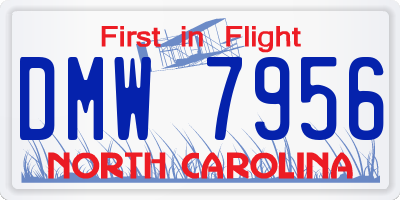 NC license plate DMW7956