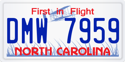 NC license plate DMW7959