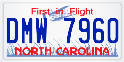 NC license plate DMW7960