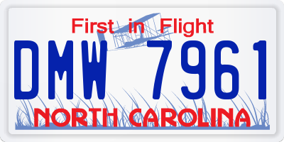 NC license plate DMW7961