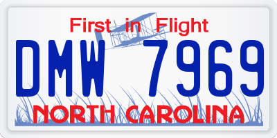 NC license plate DMW7969