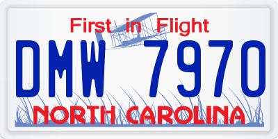 NC license plate DMW7970