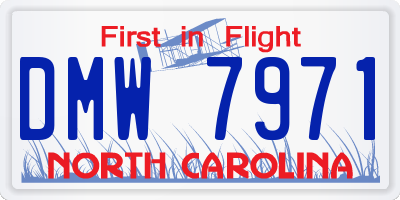 NC license plate DMW7971