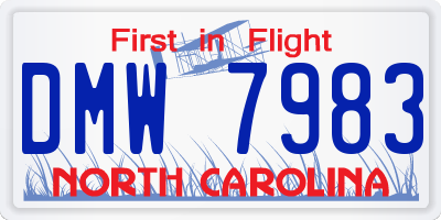 NC license plate DMW7983