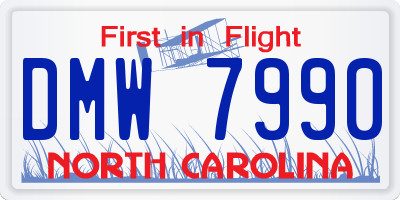 NC license plate DMW7990