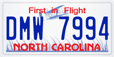 NC license plate DMW7994