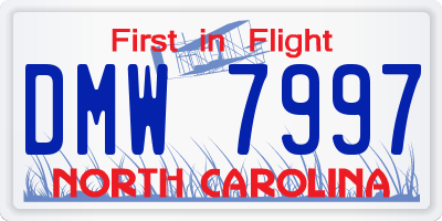NC license plate DMW7997