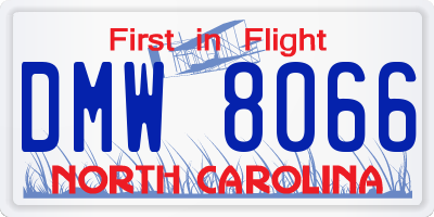 NC license plate DMW8066