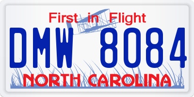 NC license plate DMW8084