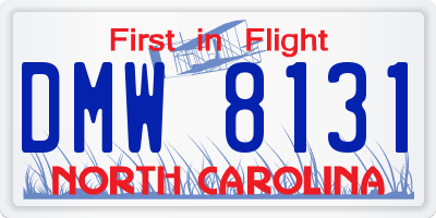 NC license plate DMW8131