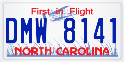 NC license plate DMW8141