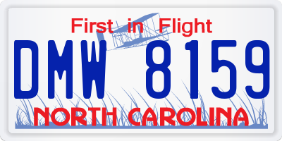 NC license plate DMW8159