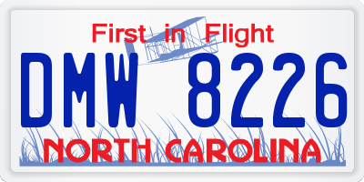 NC license plate DMW8226