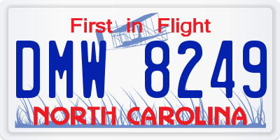 NC license plate DMW8249