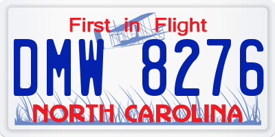NC license plate DMW8276