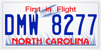 NC license plate DMW8277