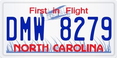 NC license plate DMW8279