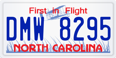 NC license plate DMW8295