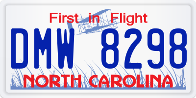NC license plate DMW8298