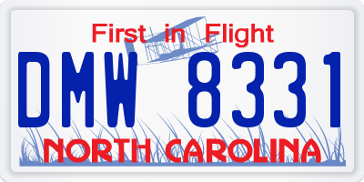 NC license plate DMW8331