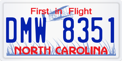 NC license plate DMW8351