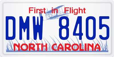 NC license plate DMW8405