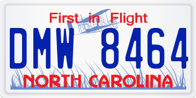 NC license plate DMW8464