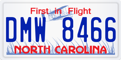 NC license plate DMW8466