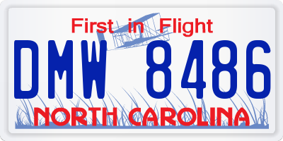NC license plate DMW8486