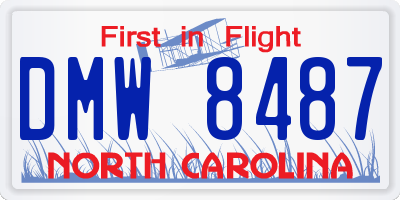 NC license plate DMW8487