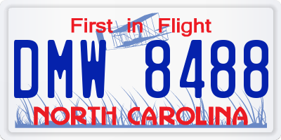 NC license plate DMW8488