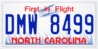 NC license plate DMW8499