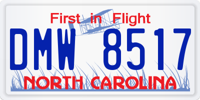 NC license plate DMW8517