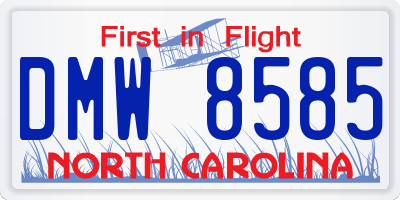 NC license plate DMW8585