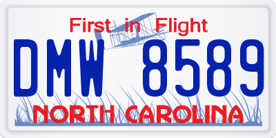 NC license plate DMW8589