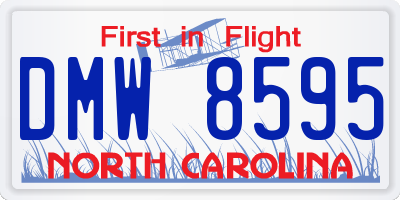 NC license plate DMW8595