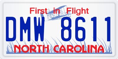 NC license plate DMW8611