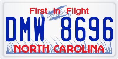 NC license plate DMW8696
