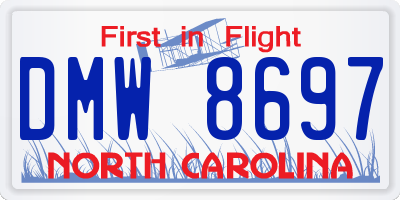 NC license plate DMW8697