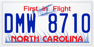 NC license plate DMW8710