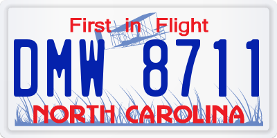 NC license plate DMW8711