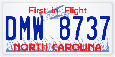 NC license plate DMW8737