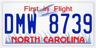 NC license plate DMW8739