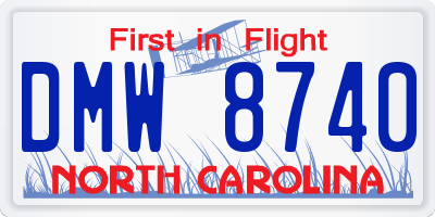 NC license plate DMW8740