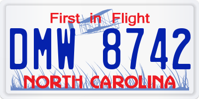 NC license plate DMW8742