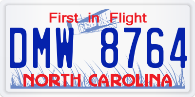 NC license plate DMW8764