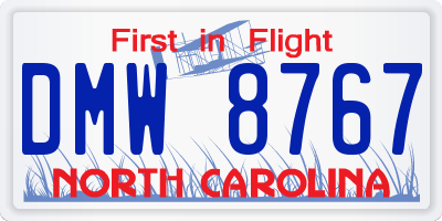 NC license plate DMW8767