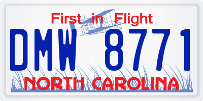 NC license plate DMW8771