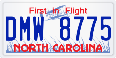 NC license plate DMW8775